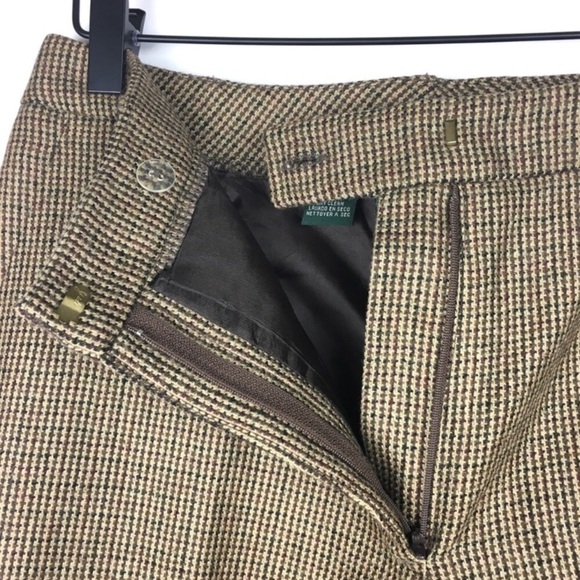 LAUREN RALPH LAUREN Pants 100% Wool Trouser Tweed High Rise Dark Academia Size 8 - Picture 5 of 9